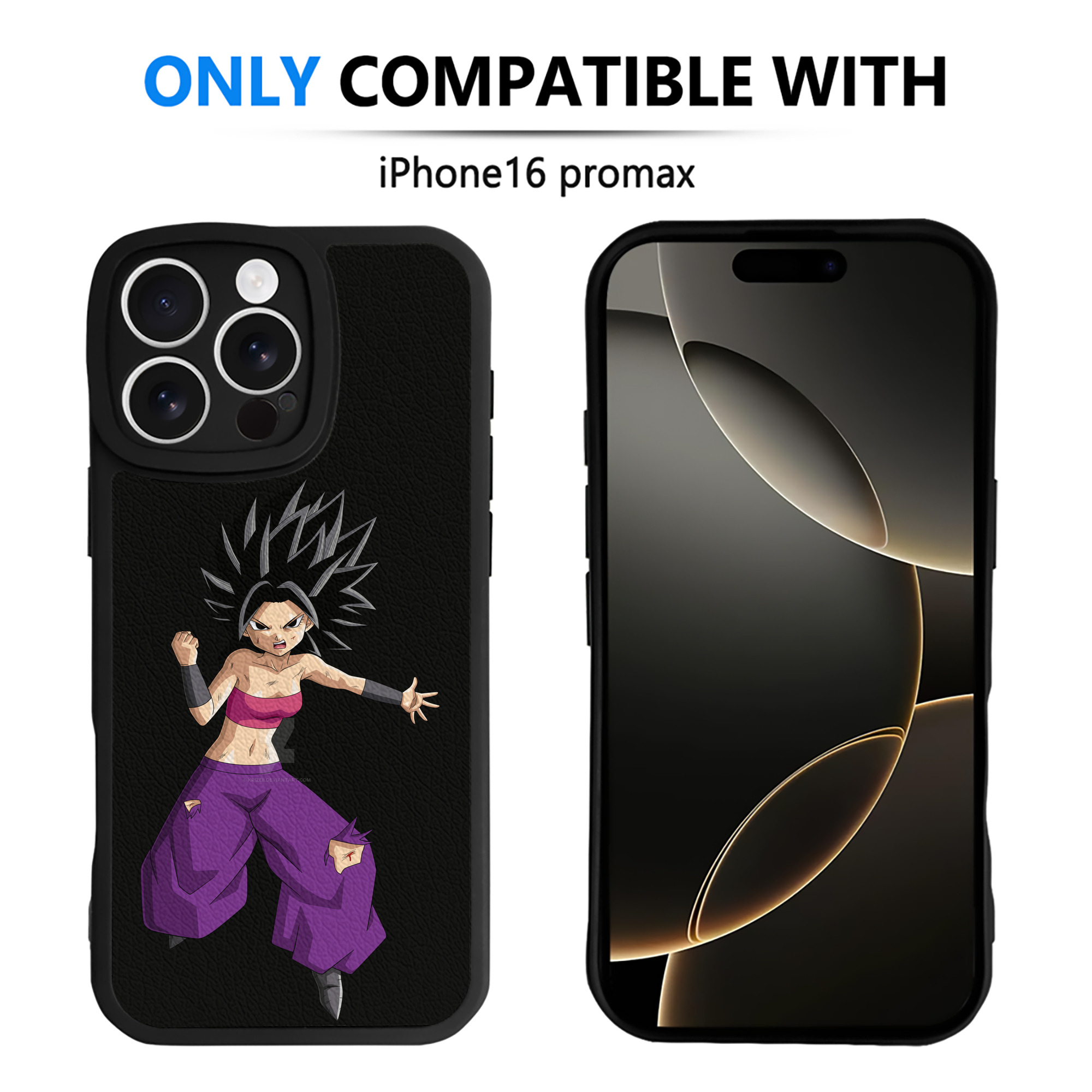 （画像用） ドラゴンボール カリフラ DRAGON BALL Caulifla 【iPhone 16シリーズ対応】シリコンスマホケース（レザー調） 材質：シリコン